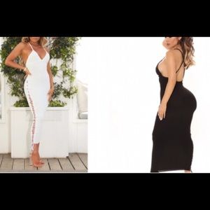 CLOSET CLEAROUT Set of 2 Lace Up Side Midi Dresses